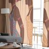 Pretty African American Woman Traditional Chiffon Sheer Curtains for Living Room Bedroom Window Curtain Voiles Tulle Cortinas