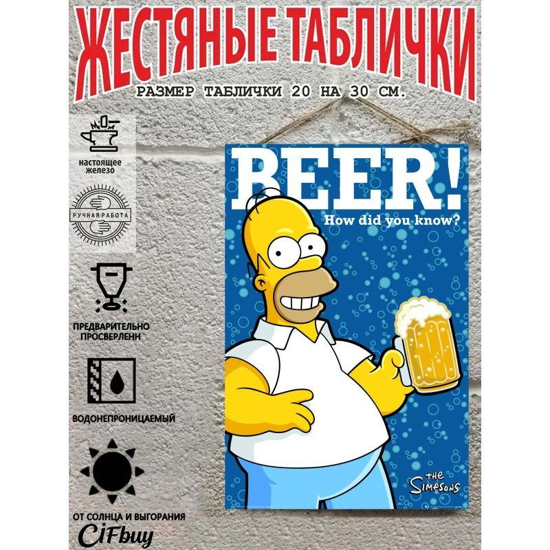 Металлическая пивная вывеска Декор Бар Гараж Настенное искусство 20x30см