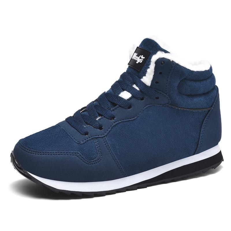 Unisex Korean Winter Snow Boots with Warm Wool Insole, Lightweight High-Top Design, Plus Size Cotton Shoes.