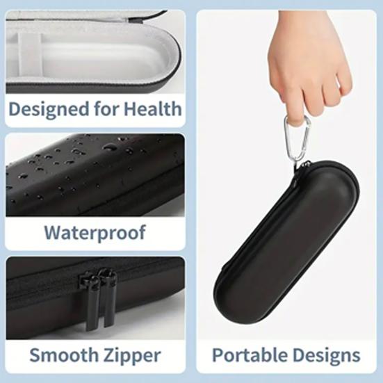 Дорожный футляр для зубных щеток с сетчатым карманом и застежкой-молнией. Ударопрочный, устойчивый к ударам органайзер для электрических зубных щеток.