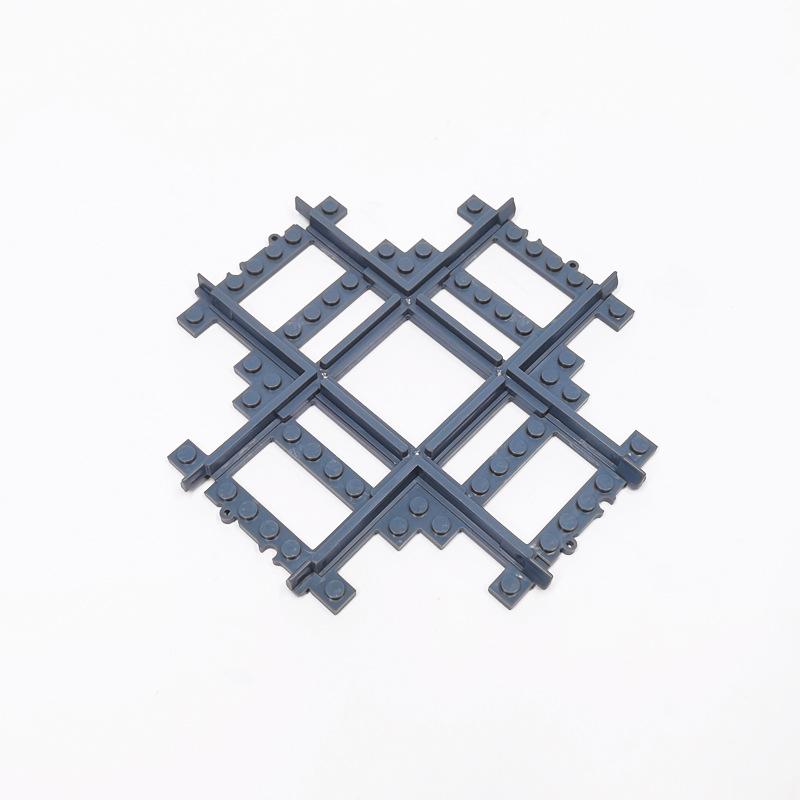 Train Track Accessories Left And Right Oblique Cross Track Small Particle Building Block Train Track Train Assembly Scene