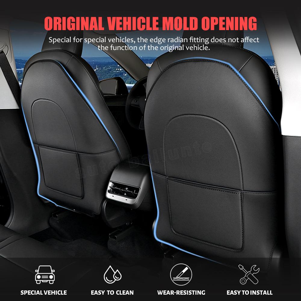 2 шт., защитная накладка для автомобильного сиденья, модификация, детская защита от грязи, кожаная защита для модели автомобиля Tesla 3 года