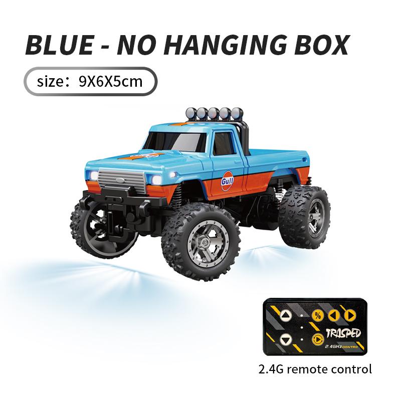 1/64 RC Car 2.4G Remote Control Mini Speed Off-road Climbing Car Alloy Desktop Vehicle with LED Light Toy for Kids Small Gifts