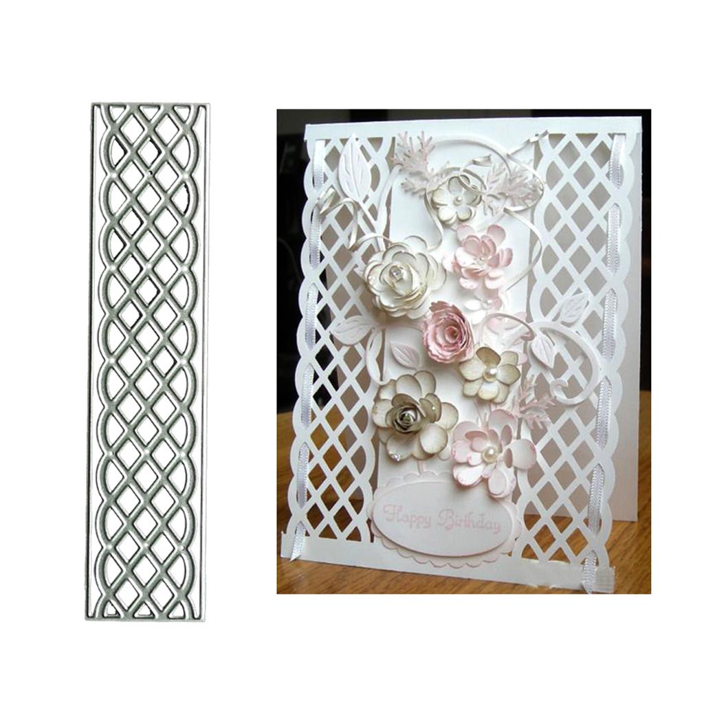 Прямоугольная рамка трафарет для резки Изысканный сектор сетки шаблон ножа для тиснения Декоративные скрапбукинг трафарет для резки