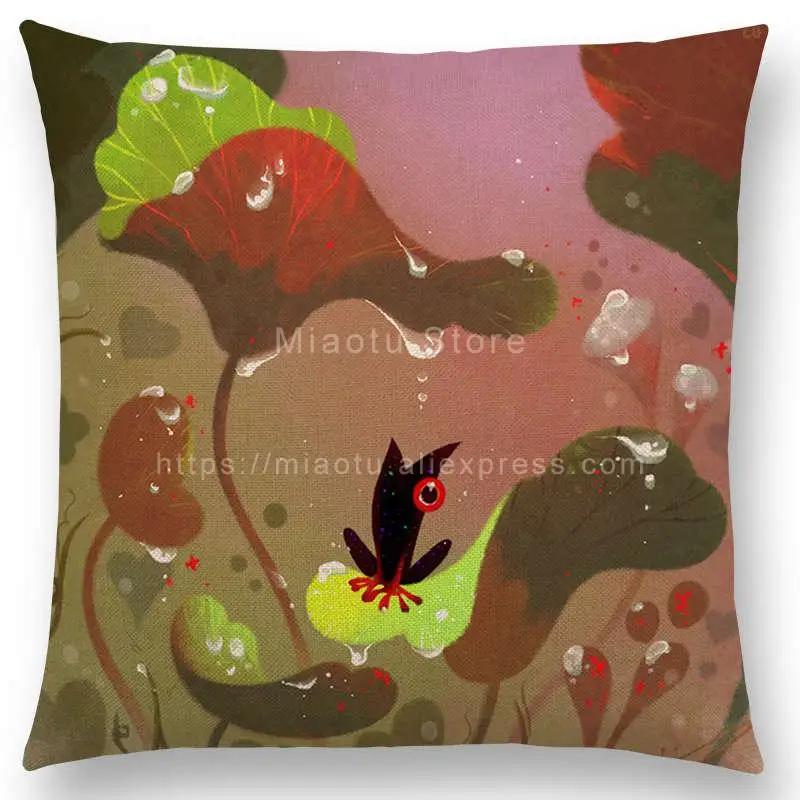 Супер милый мультяшный животный иглобрюх чехол для подушки, прекрасная птица, милое гнездо, интересная рыба, кошка, лягушка, лиса, наволочка для диванной подушки, Огар