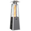 Portable 3000W Butane Gas Heater With Adjustable Temperature Anti Tip System And Pressure Ignition Silver And Bronze