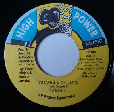7-дюймовая пластинка TWIGGY - Triangle Of Love HP010 Высокая мощность Музи 1996 США Регги, Ска и Даб Б/У
