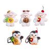 Penguin Sheep Design Plush Doll Keychain Pendant Soft Portable Mini Doll Hanging Ornament Bag