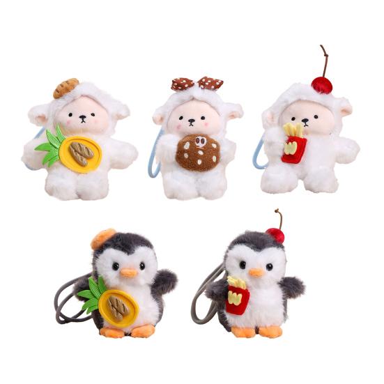 Penguin Sheep Design Plush Doll Keychain Pendant Soft Portable Mini Doll Hanging Ornament Bag