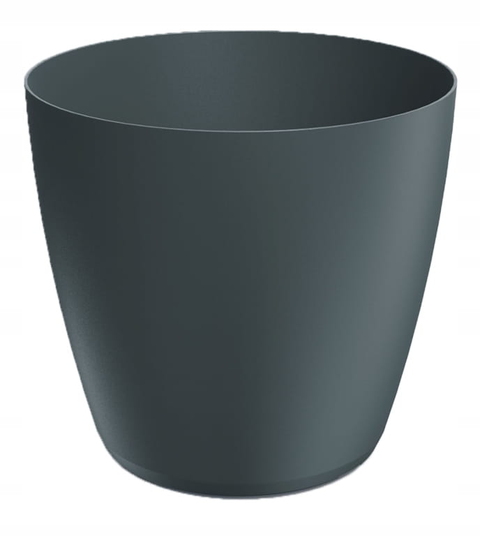 Matte Plastic Plant Pot Smooth Cover, Charcoal, Mate