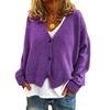 Women's Fashion Oversized Knit Cardigan Sweater With Buttons Long Sleeves Solid Color Jacket