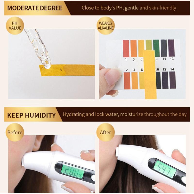 24K Gold Snail Serum Увлажняющая укрепляющая кожа Осветляющая тонкие линии Антивозрастная питательная сыворотка для лица