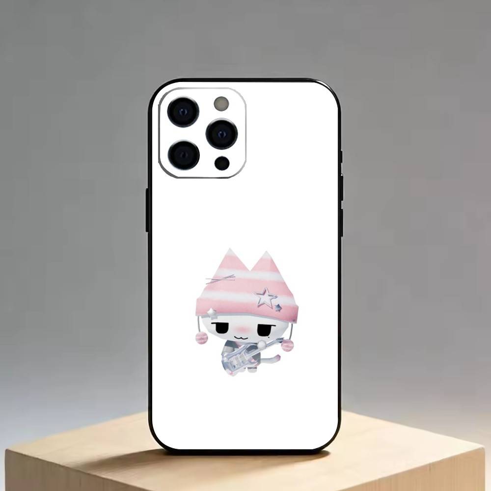 Милый музыкальный кот Чехол для телефона Для iPhone 17, 16,15,14,13,12,11 Plus,Pro Max, Другие Мягкий черный чехол