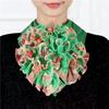 Модный корейский стиль, шарф в стиле колор-блок с цветочными оборками