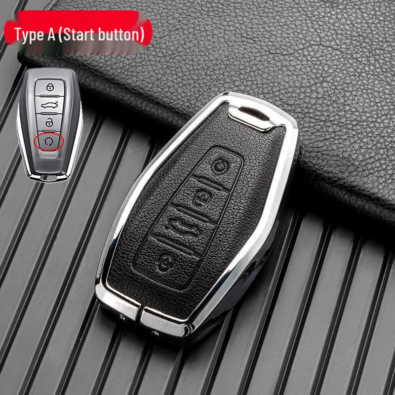 Alloy Leather Key Cover for Geely Models: Dihao, Binyue, Binrui, Bo Yue, Xingyue L, Xingrui