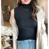 New Solid Color Large Size Sleeveless Top for Women Modal Half Turtleneck Bottoming Shirt with Summer Slim Right Shoulder T-shirt