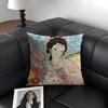 Chinese Ancient Style Beauty Cushion Cover Natural Linen Organic Fabric DoubleSided Printing Sofa Home Decor Gift Pillow Case