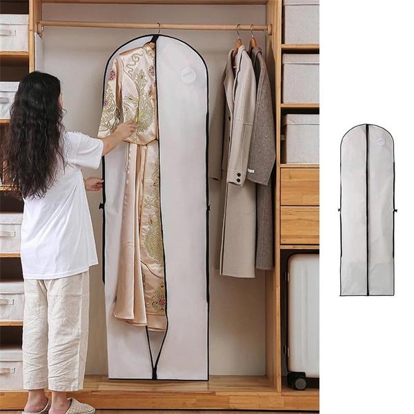 1Pc Extra Large Hanging Suit Dress Coat Travel Bag Clothes Cover Storage Zip Home Zip Up Hanging Suit Dress Coat Bag Clothes Cover Storage