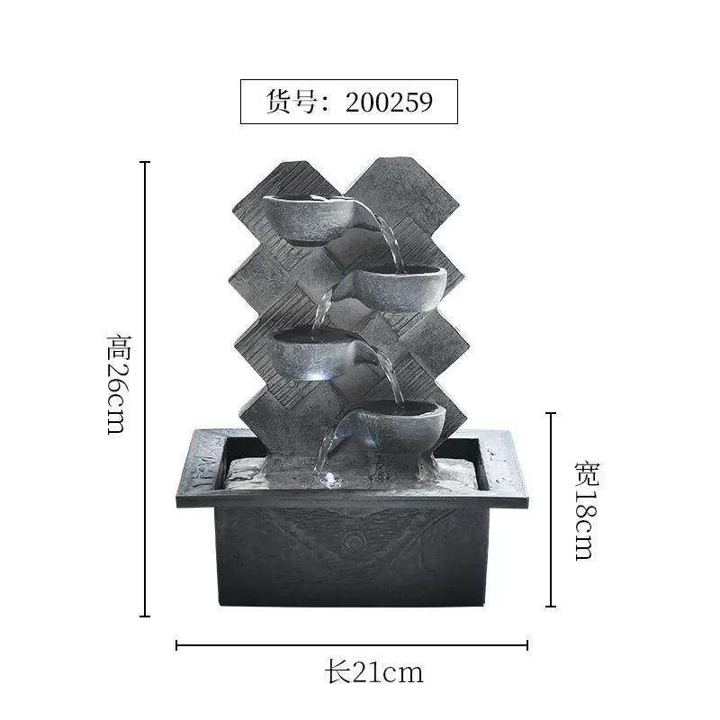 Настольный фонтан из сложенных камней со светодиодной подсветкой, фен-шуй дзен, внутренний водопад для домашнего офиса, размер рабочего стола
