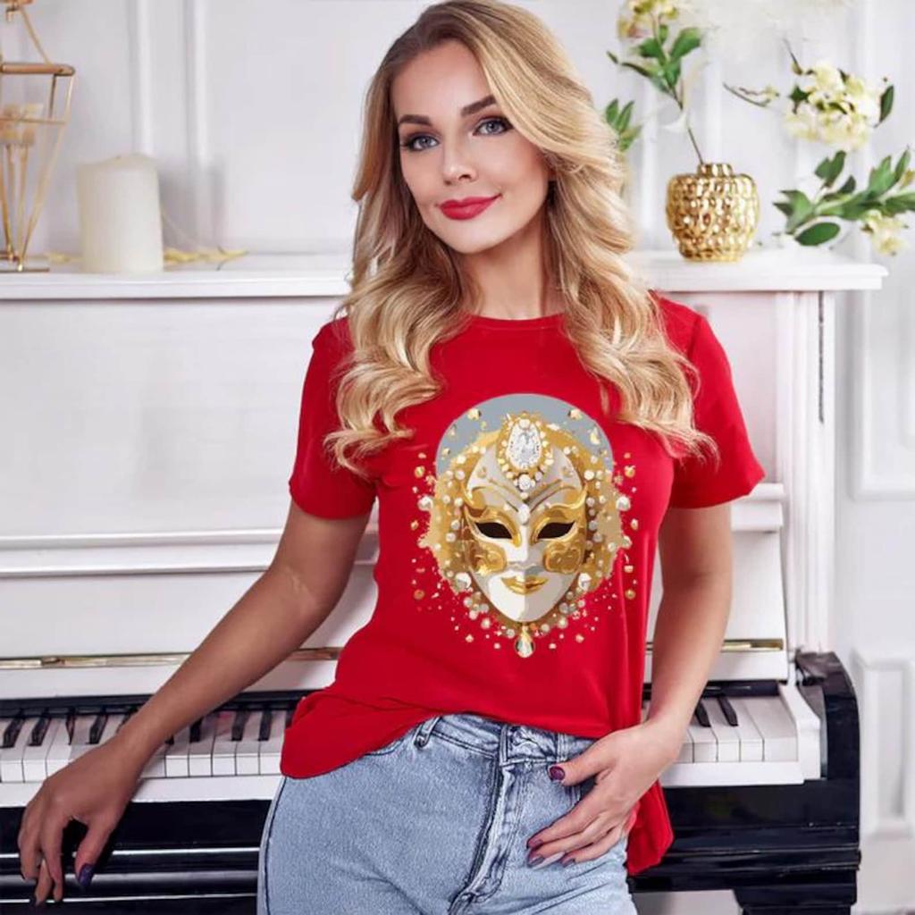 Golden Venetian Masquerade Mask T-Shirt Mask Tee Gift for Mama Mom Granny Grandma Mother Grandmother Gran Nana Sister Aunt Women