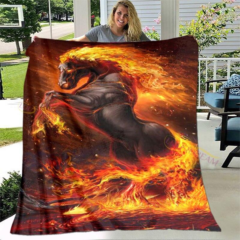 3D одеяло с скачущими лошадьми, фланелевое плюшевое одеяло для детей, одеяло из шерпа для девочек, пододеяльник для дивана, дорожное одеяло