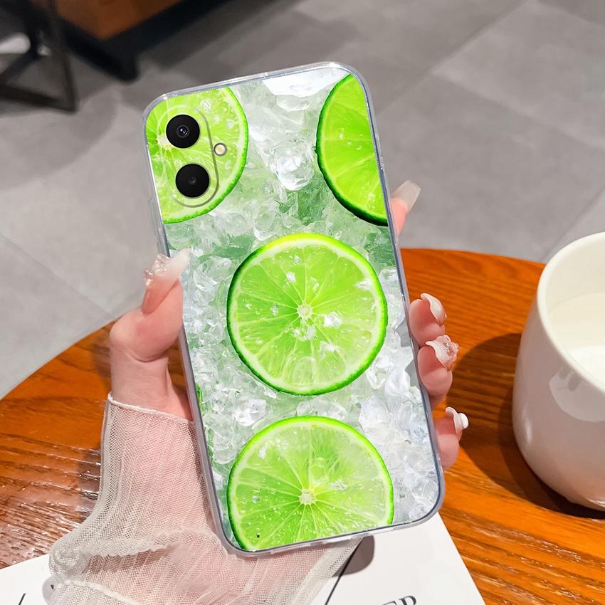 For Samsung A07 A71 M36 F36 F56 A17 A37 A53 A54 Phone Case Summer Fruit Patterns Ultra Thin Transparent TPU Protective Shell For Samsung Bumper Casing