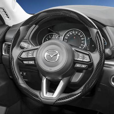 Подходит для Mazda Рулевое колесо с текстурой под карбон, с сегментированным дизайном и системой быстрого снятия, прочное, для Cx-