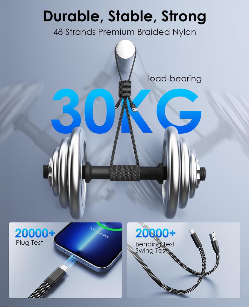 Magtame USB Type C Магнитный Автоматический USB-кабель 3A Быстрый USB Type C Прочный Двойной Нейлон ATOC Совместим с Samsung FE Кабель, Плоский, Хранение,