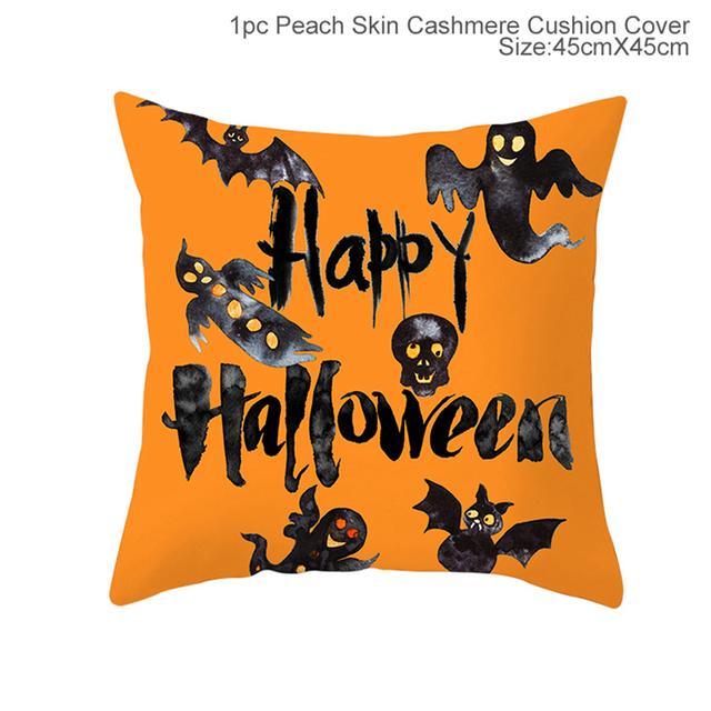 45x45cm Halloween Cushion Cover Pumpkin Bat Wizard Ghost Halloween Decor For Home Pillowcase Ornament Scary Halloween Party Gift