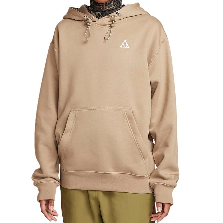 Nike Therma-FIT толстый однотонный свободный пуловер на флисовой подкладке с капюшоном унисекс, цвета хаки DZ3393-247