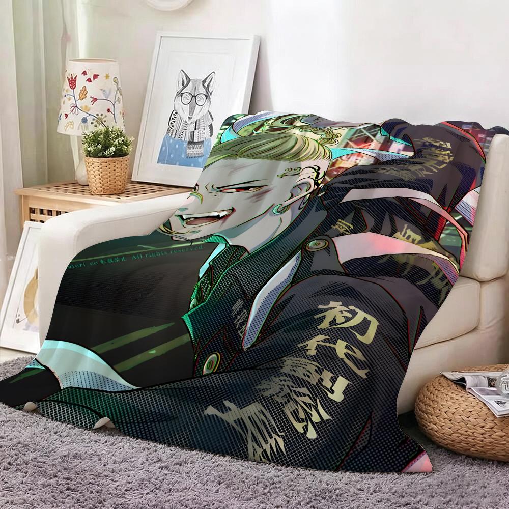 Anime T-Tokyo R-Revengers Throw Soft Warm Flannel Throw Blanket, Multi-use for Sofa Bed Office Nap