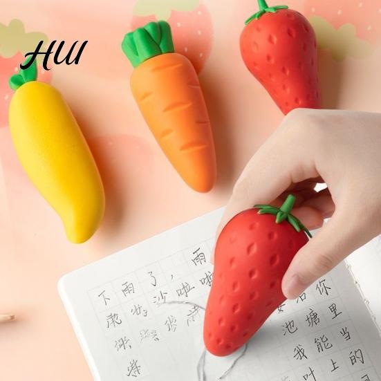 Erasers for Party Favors 3D Food Earsers, Cute Mini Fruit Vegetable Erasers, Realistic Eco-friendly Rubber Strawberry, Mango, Carrot, Pineapple Kids,
