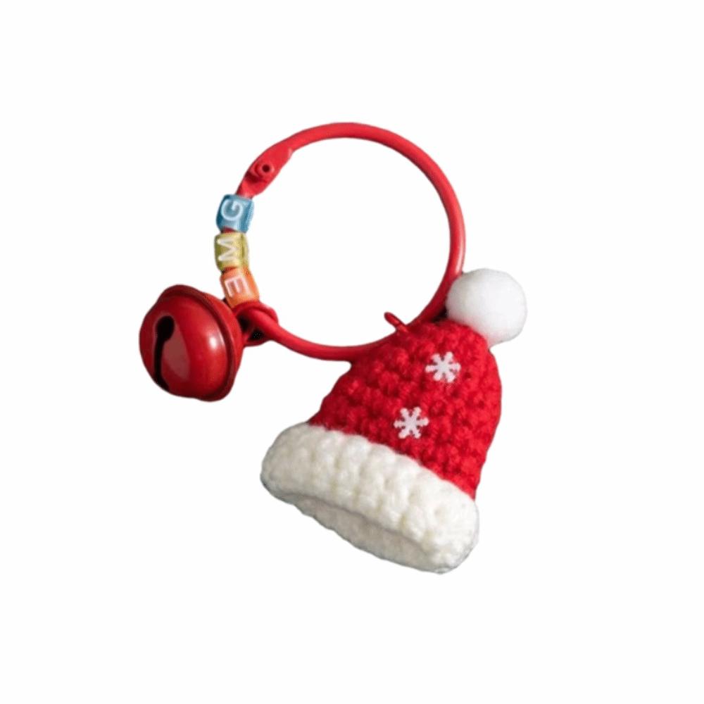 Yarn Christmas Knitted Hanging Ornament Handmade Christmas Bag Charm Xmas Crochet Keychain Friend