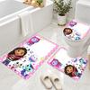 3Pcs Flannel Toilet Mat Set Gabby's Dollhouse Bathroom Rug Non Slip Bath Carpet Home Decor