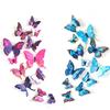 3D ПВХ Наклейка-бабочка на холодильник 12 шт. Наклейки-бабочки смешанного размера Современное искусство DIY Материал Украшение для дома, стены, вечеринки ZYF