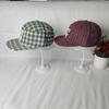 Parent-child plaid letter equestrian hat women's autumn and winter new retro face small flat-brimmed knight hat peaked cap