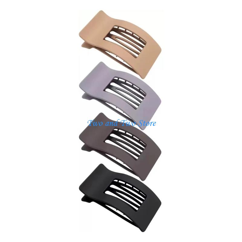 HX6F Pack Of 4 Flat French Grip Hair Clamps Redoubt Dull Finish For Women Girls