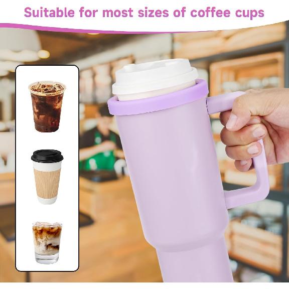 Silicone Ring for 30 & 40 oz Stainless Steel Tumbler,Reble Iced Coffee Cup Ring,Durable Drink Sleeve for Cold Beverages, Leak-Proof Lid for Iced