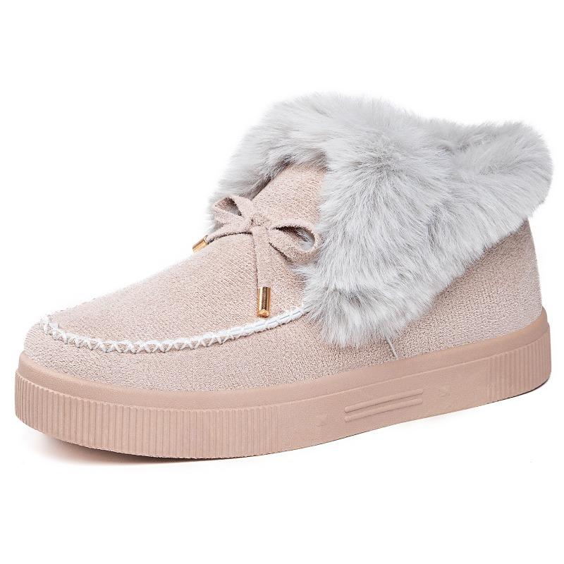Обувь Женская хлопковая обувь Женские ботинки TEU ботинки большого размера Женские флисовые утепленные зимние ботинки Холодостойкие и теплые хлопковые ботинки
