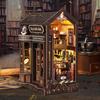 Набор для создания DIY книжной полки-домика Мини 3D деревянный книжный стеллаж Вставка для кукольного домика Ретро книжная полка-домик Декор Со светом Игрушки Для взрослых Подарки