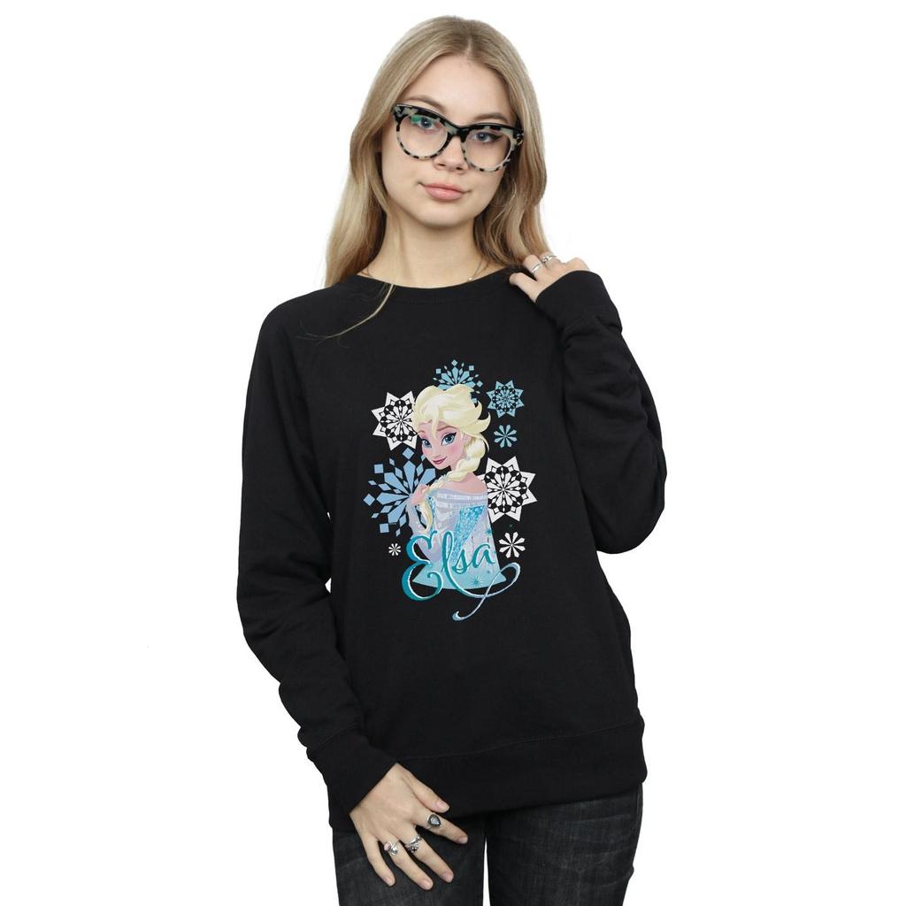 Disney Womens/Ladies Frozen Elsa Snowflakes Sweatshirt