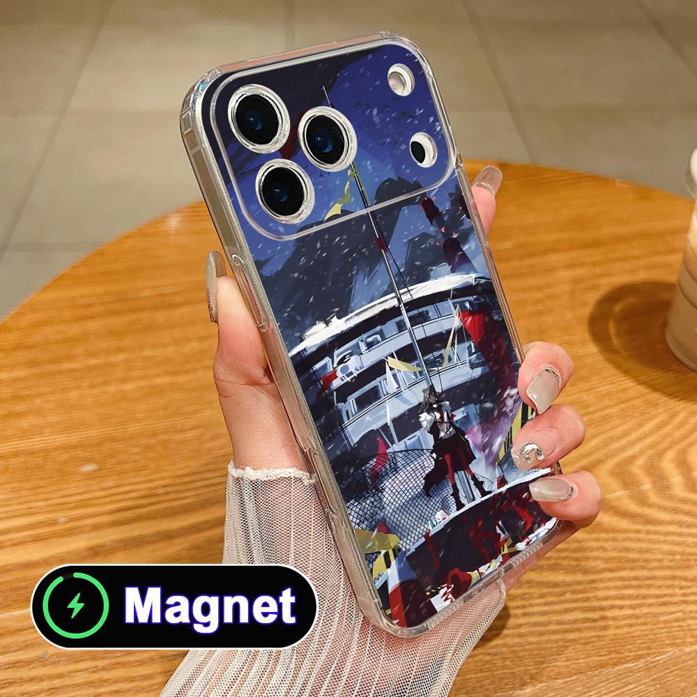 Arknights Zima Прозрачный ТПУ Magsafe Чехол для Мобильного Телефона для iPhone 17 16 15 14 13 12 11 Air Pro Max Plus Mini Цветной Чехол