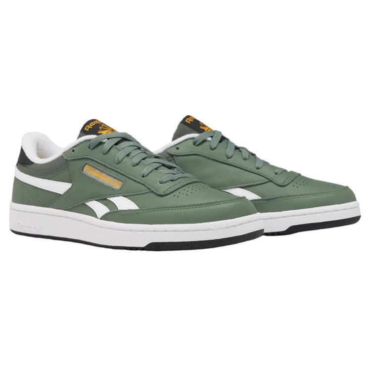 Reebok Club C Retro Color Block Cushioning Durable Low-Top Sneakers Unisex Sneakers Green White 100075032