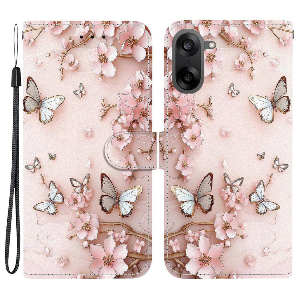 Для OnePlus Nord CE5 5G/Ace 5 Racing 5G Чехол-кошелек с принтом, кожаная подставка, чехол для телефона с ремешком