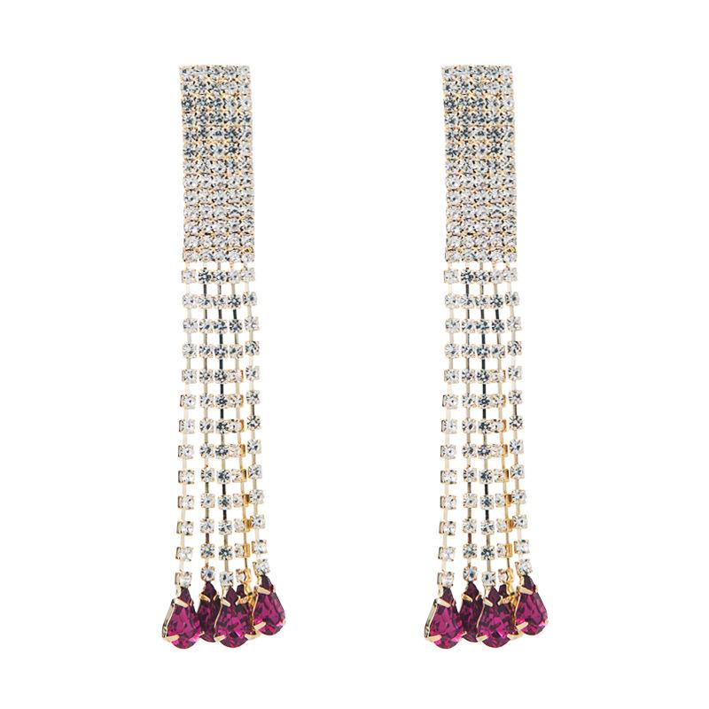 Женские длинные серьги-капли из титанового стального сплава, серьги-подвески из акрилового хрусталя с кистями, геометрические украшения для ушей