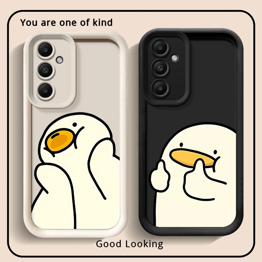 Чехол для Samsung Galaxy A71 A72 A34 A23 A35 A36 A15 A16 A12 A13 A56 A53 A54 A51 A73 A26 A32 Чехол для телефона Милая Утка с Большим Пальцем Вверх