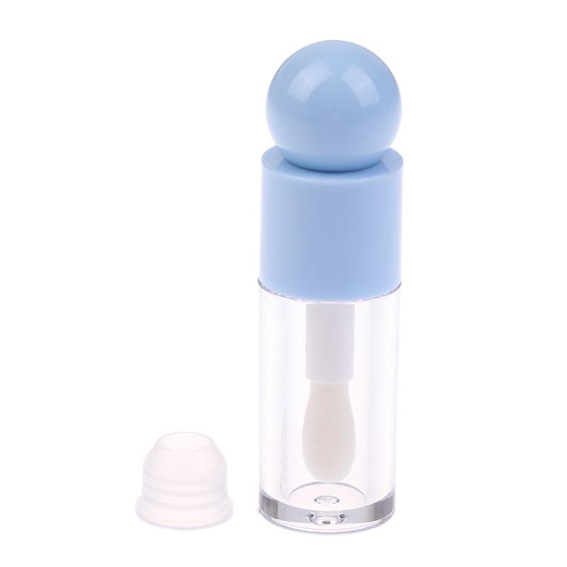 Transparent 4ml Lip Gloss Tube Matte Thick Rod Large Brush Head Empty Bottle Lips Glaze Container Makeup Packaging Material