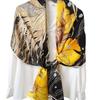 Koi Peony Silk Scarf Women'S Spring And Autumn Thin Mulberry Silk Scarf Golden Autumn Elegant Versatile Long Shade Shawl
