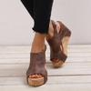 Roman Sandals, Flat Bottomed Thick Soled Sandals, Plus Size Shoes, Fish Mouth Women's Wedge Heel Sandals, Women's