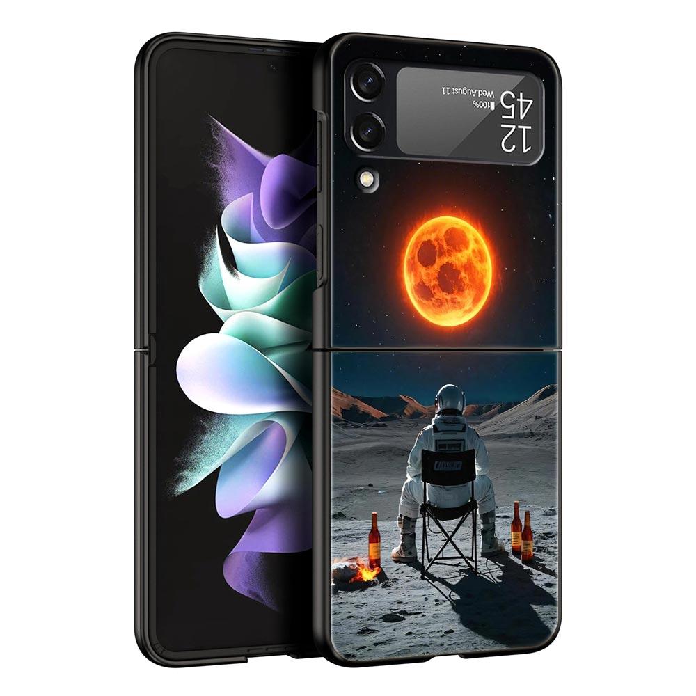 Модный Чехол для Телефона Звездное Небо Вселенная Для Samsung Galaxy Z Flip3 Flip4 Flip5 Чехол-Оболочка Для Z Flip 3 4 5 6 7 Жесткая Складная Крышка
